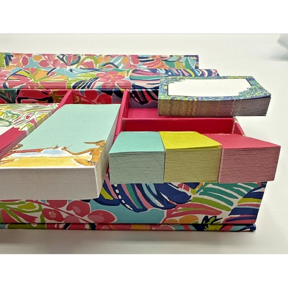 Lilly Pulitzer Sticky Note Set "Featured Exotic Garden" Printed Palms Note Pads - Picture 4 of 10